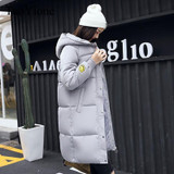 2017 Autumn Winter New Fahion Women's Down Jacket Hooded Cotton Long Coat Jackets Women Parkas Zipper Ladies Outwear Parkas