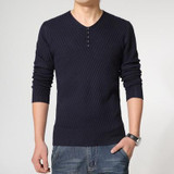 2017 Autumn Winter New Arrival Mens Sweater Fashion V Neck Solid Pullover Sweater Men Casual Slim Fit Knitted Mens Pullovers 5XL