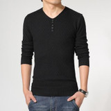 2017 Autumn Winter New Arrival Mens Sweater Fashion V Neck Solid Pullover Sweater Men Casual Slim Fit Knitted Mens Pullovers 5XL