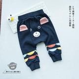 2017 autumn winter new children cartoon baby bear pants Korean PP pants pants trousers baby Haren