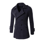 2017 Autumn Winter Mens double breasted Trench Coat Fashion Long Men Coat Trench Homme Gabardinas Para Hombre Windbreaker jacket