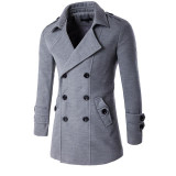 2017 Autumn Winter Mens double breasted Trench Coat Fashion Long Men Coat Trench Homme Gabardinas Para Hombre Windbreaker jacket