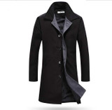 2017 Autumn Winter Men's Windbreaker Male Long Thick Woolen Coat Young Casaco Masculino Overcoat Hombre Jacket Homme Slim Tops