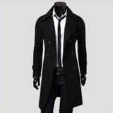 2017 Autumn Winter Men's Fashion Casual Double Breasted Long Trench Coat Jacket Pea Coat Business Overcoat British Style