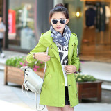 2017 Autumn Winter Korean Slim Military Long Trench Coat Women Brand Casual Elegant Hooded Coat Windbreaker Female Overcoat