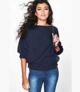 2017 Autumn Winter Knitted Sweater Women Long Batwing Sleeve Slash Neck Loose Pullover Christmas Sweater Tops Jumper Pull Femme