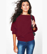 2017 Autumn Winter Knitted Sweater Women Long Batwing Sleeve Slash Neck Loose Pullover Christmas Sweater Tops Jumper Pull Femme