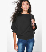 2017 Autumn Winter Knitted Sweater Women Long Batwing Sleeve Slash Neck Loose Pullover Christmas Sweater Tops Jumper Pull Femme