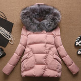 2017 Autumn Winter Jacket Women Parkas for women Thick Warm Wadded Jackets and coats With a Hood Large Faux Fur Collar Coat