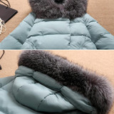 2017 Autumn Winter Jacket Women Parkas for women Thick Warm Wadded Jackets and coats With a Hood Large Faux Fur Collar Coat