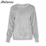 2017 Autumn Winter Imitation Mink Cashmere Pullover Furry Hippocampal Hair Sweatshirt O-neck Long Sleeve Solid Color Sexy Hoodie