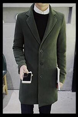 2017 Autumn Winter Hot Sale Men Wool Trench Coat Solid Color Slim Fit  Fashion Casual Jacket Windproof Slim Long Trench Coat