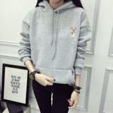 2017 Autumn Winter Hoody Fashion Deer Embroidery Hooded Tracksuits Hoodies for Women Casual Sweatshirts Hoodie Harajuku Svitshot