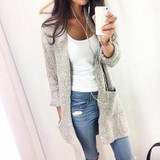 2017 Autumn Winter Fashion Women Long Sleeve loose knitting cardigan sweater Womens Knitted Female Cardigan pull femme