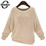 2017 Autumn Winter Fashion Women Cashmere Sweaters and Pullovers O Neck Solid Color Long Sleeve Knitted Shirt Tops Plus Size 5XL