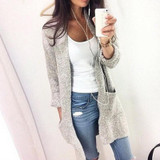 2017 Autumn Winter Fashion Women Long Sleeve loose knitting cardigan cardigan sweater Womens Knitted Female Cardigan pull femme