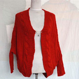 2017 Autumn winter fashion new style sweater women bat sleeve loose stripe knitted cardigan sweater poncho women thick coat