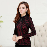 2017 Autumn Winter Fashion Lace Blouse Long Sleeve Slim Body Floral Lace Shirt Women Tops Elegant Plus Size Lace Top 801G 25