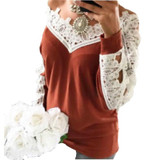 2017 Autumn Winter Elegant Blusa Crochet Hollow Out Female Shirts Top New Women Casual Long Sleeve Lace Blouses Plus Size GV1028