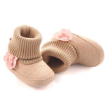 2017 Autumn Winter Baby Shoes Crib Pram Bebe First Walkers Kids Newborn Infant Toddler Super Keep Warm Flower Boots
