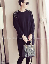 2017 Autumn Winter Bead Maternity Dress Long Sleeve Maternity Clothes Fashion Pregnancy Clothing for Pregnant Women
