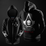 2017 Autumn Winter Assasins Creed Hoodie Men Black Cosplay Sweatshirt Costume Fleece Lined Assassins Creed Mens Hoodies Jackets