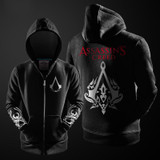 2017 Autumn Winter Assasins Creed Hoodie Men Black Cosplay Sweatshirt Costume Fleece Lined Assassins Creed Mens Hoodies Jackets