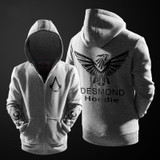 2017 Autumn Winter Assasins Creed Hoodie Men Black Cosplay Sweatshirt Costume Fleece Lined Assassins Creed Mens Hoodies Jackets