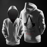 2017 Autumn Winter Assasins Creed Hoodie Men Black Cosplay Sweatshirt Costume Fleece Lined Assassins Creed Mens Hoodies Jackets