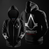 2017 Autumn Winter Assasins Creed Hoodie Men Black Cosplay Sweatshirt Costume Fleece Lined Assassins Creed Mens Hoodies Jackets