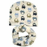 2017 Autumn Winter animal print Cotton Baby Hat scarf Girl Boy beanies Toddler hat scarf set Kids Caps baby child cap
