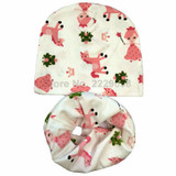 2017 Autumn Winter animal print Cotton Baby Hat scarf Girl Boy beanies Toddler hat scarf set Kids Caps baby child cap