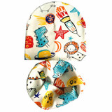 2017 Autumn Winter animal print Cotton Baby Hat scarf Girl Boy beanies Toddler hat scarf set Kids Caps baby child cap