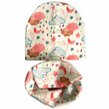 2017 Autumn Winter animal print Cotton Baby Hat scarf Girl Boy beanies Toddler hat scarf set Kids Caps baby child cap