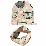 2017 Autumn Winter animal print Cotton Baby Hat scarf Girl Boy beanies Toddler hat scarf set Kids Caps baby child cap