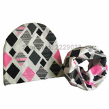 2017 Autumn Winter animal print Cotton Baby Hat scarf Girl Boy beanies Toddler hat scarf set Kids Caps baby child cap