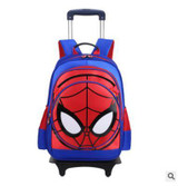 3D Spider Men Children's Travel Luggage Backpack on wheels Boy's trolley Backpack with wheel for school Kids School Rolling Bag