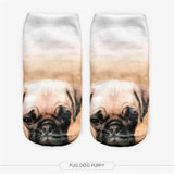 3D Printed Socks Women Cotton Comfortable Unisex Cute Short Socks Low Cut Ankle Socks Multiplecolors Animal Shape Dog Art Socks