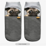 3D Printed Socks Women Cotton Comfortable Unisex Cute Short Socks Low Cut Ankle Socks Multiplecolors Animal Shape Dog Art Socks