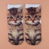3D Printed Low Cut Socks Girls Cute Cartoon Cat Animal Funny Cotton Socks Women Xmas Autumn Winter Warmer Socks