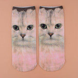 3D Printed Low Cut Socks Girls Cute Cartoon Cat Animal Funny Cotton Socks Women Xmas Autumn Winter Warmer Socks