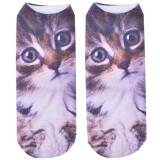 3D Printed Animal Women Casual Socks Cute Cat Unisex Low Cut Ankle Socks AGU 15Ap18