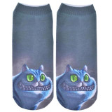 3D Printed Animal Women Casual Socks Cute Cat Unisex Low Cut Ankle Socks AGU 15Ap18