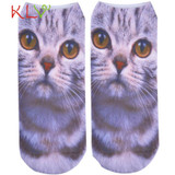 3D Printed Animal Women Casual Socks Cute Cat Unisex Low Cut Ankle Socks AGU 15Ap18