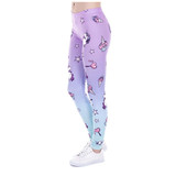 3D Print Unicorn Purple Ombre Leggings Women Elastic Jeggings Sexy Leggins Tayt Fitness Legging Calzas Mujer Soft Legins Girl