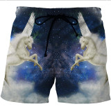 3D Print Pattern Hot Quick Dry Men Shorts Brand Summer Casual Clothing Leaves Beach Shorts Men's Seaside Board Shorts