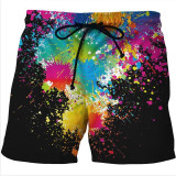 3D Print Pattern Hot Quick Dry Men Shorts Brand Summer Casual Clothing Leaves Beach Shorts Men's Seaside Board Shorts