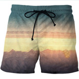 3D Print Pattern Hot Quick Dry Men Shorts Brand Summer Casual Clothing Leaves Beach Shorts Men's Seaside Board Shorts