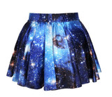 3D Print Galaxy Skirt Women High-Waisted Cratieve Cluster Space Galaxy Mini Skirts Cotton Elastic Skirts 2017 Hot Korea Europe