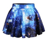 3D Print Galaxy Skirt Women High-Waisted Cratieve Cluster Space Galaxy Mini Skirts Cotton Elastic Skirts 2017 Hot Korea Europe